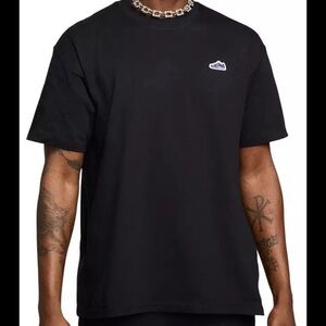Nike Black Tee with shoe Blue Logo